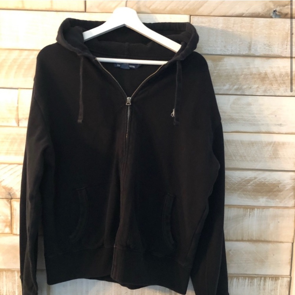 Polo zip up hooded sweatshirt